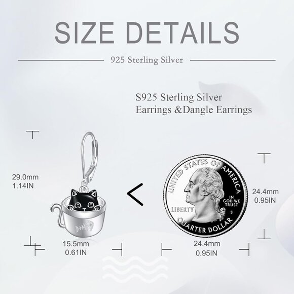 Sterling Silver Moon Cow Eye of Horus Dangle Earrings for Women Gifts Earrings - Picture 4 of 6